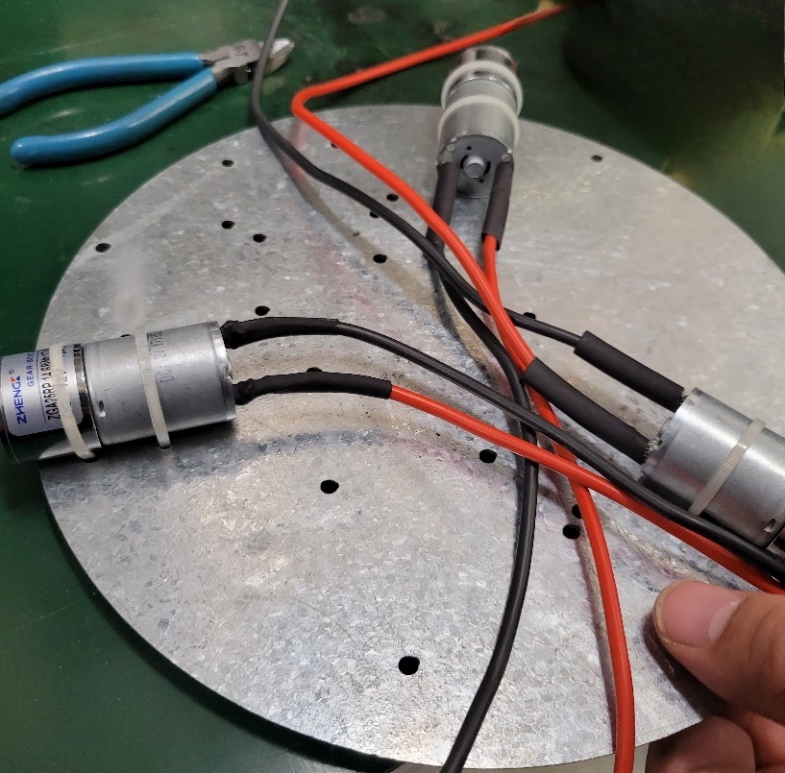 Motor assembly during construction